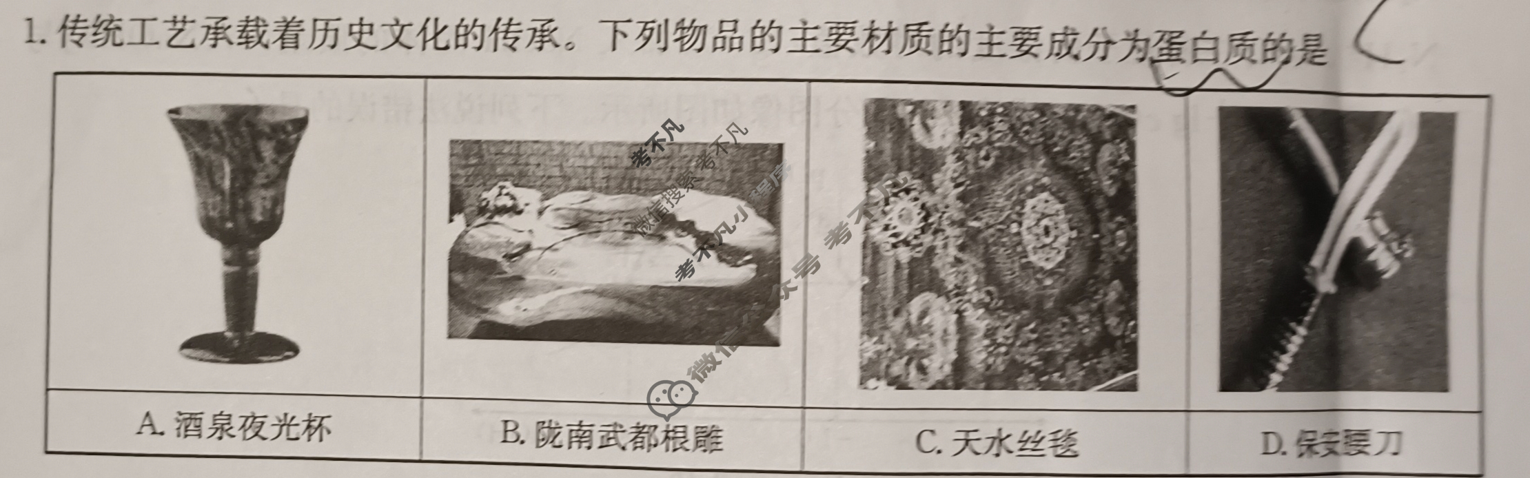 甘肃省2023-2024学年高三金太阳3月联考(按动笔)化学GS试题