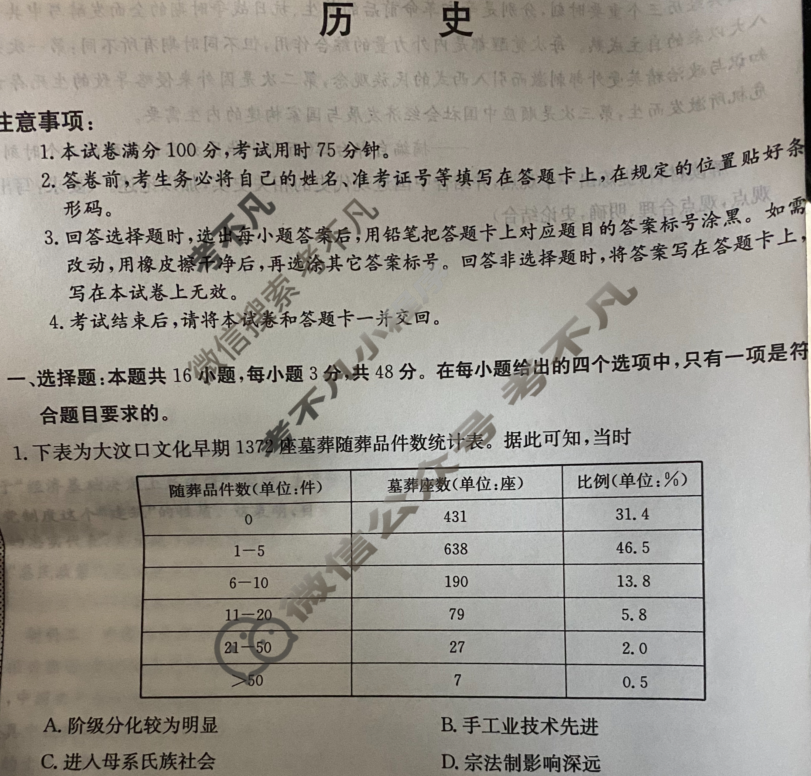 高三2024年普通高校招生选考科目考试冲刺押题卷(二)2历史AN试题