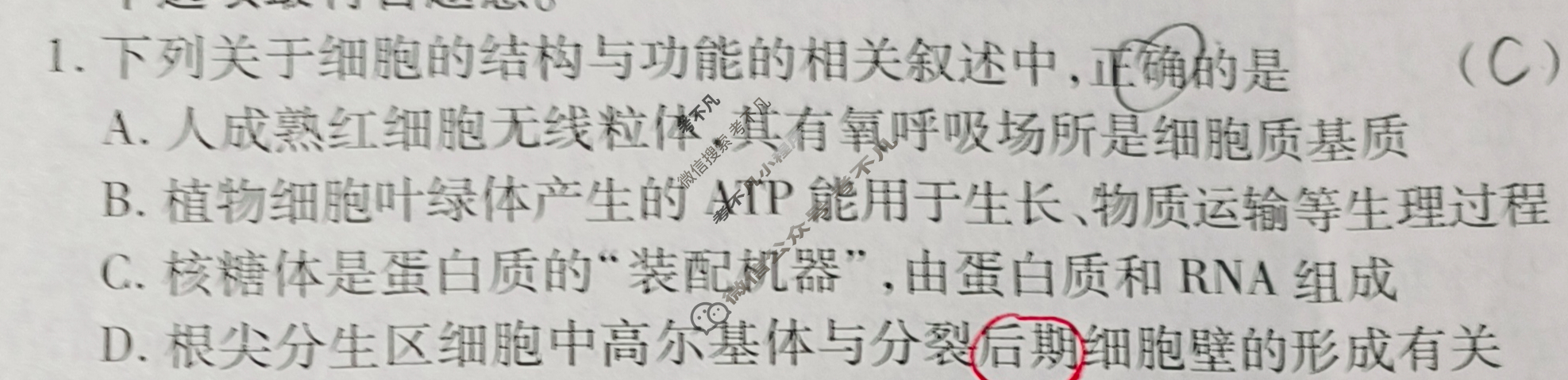 学普试卷模拟试题(五)·2024届高三第五次·生物试题