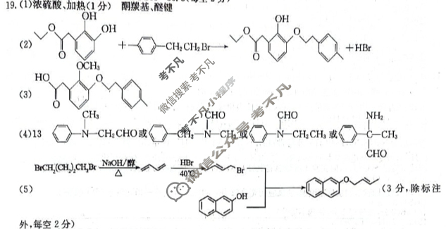 高三2024年普通高校招生选考科目考试冲刺押题卷(六)6化学BN答案