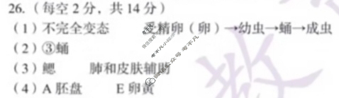 [安徽第一卷]2023-2024学年安徽省八年级教学质量检测五Ⅴ(3月)生物学(苏教版)答案