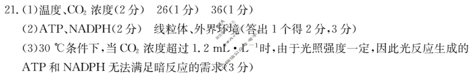 金太阳2023-2024学年高一4月联考(24-421A)生物答案