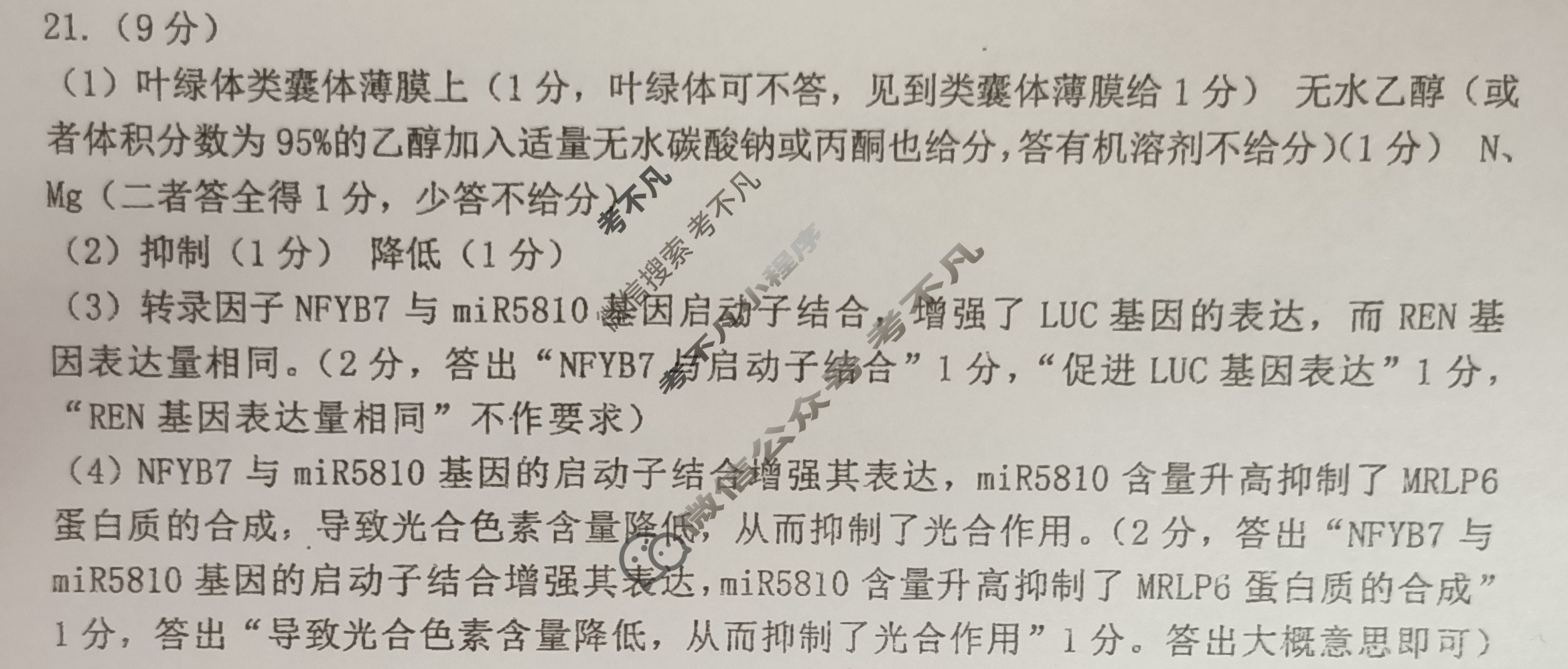 [山东名校考试联盟]2024年4月高考模拟考试(4月)生物答案