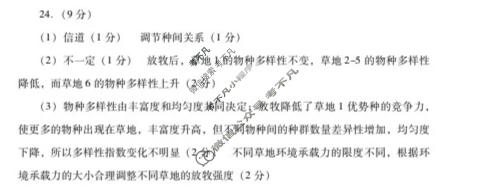 山东省2024届潍坊市高考模拟考试(潍坊二模)生物答案