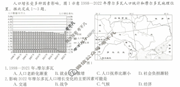 金太阳2023-2024学年第二学期半期考高一试卷(24-454A)地理试题