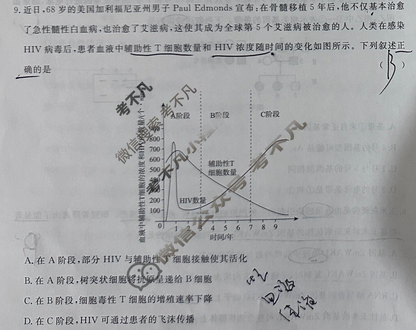高三2024届普通高等学校招生全国统一考试 青桐鸣冲刺卷三生物试题