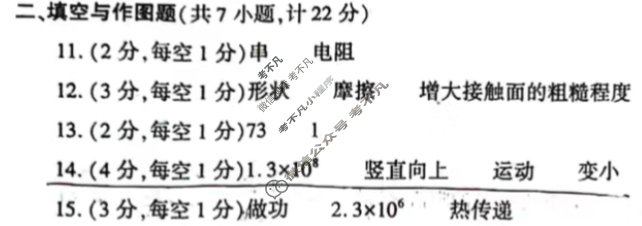 [学林教育]2024年陕西省初中学业水平考试·全真模拟卷(七)7物理A答案
