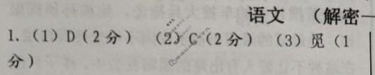 [文博志鸿]2024年河南省普通高中招生考试模拟试卷(解密一)语文答案