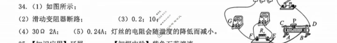 [文博志鸿]2024年河北省初中毕业生升学文化课模拟考试(密卷一)理科综合答案