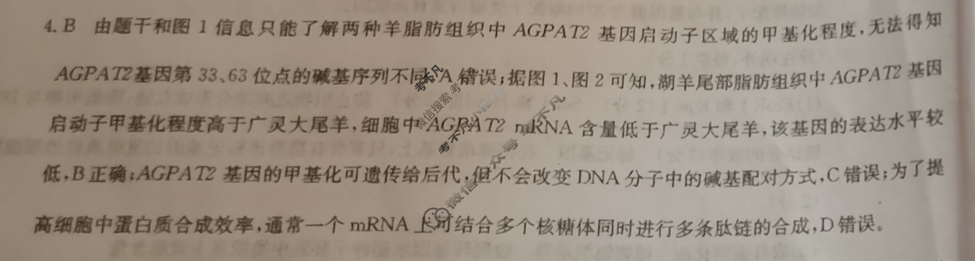 高三2024年普通高等学校招生全国统一考试猜题密卷(一)1理科综合(新课标)答案