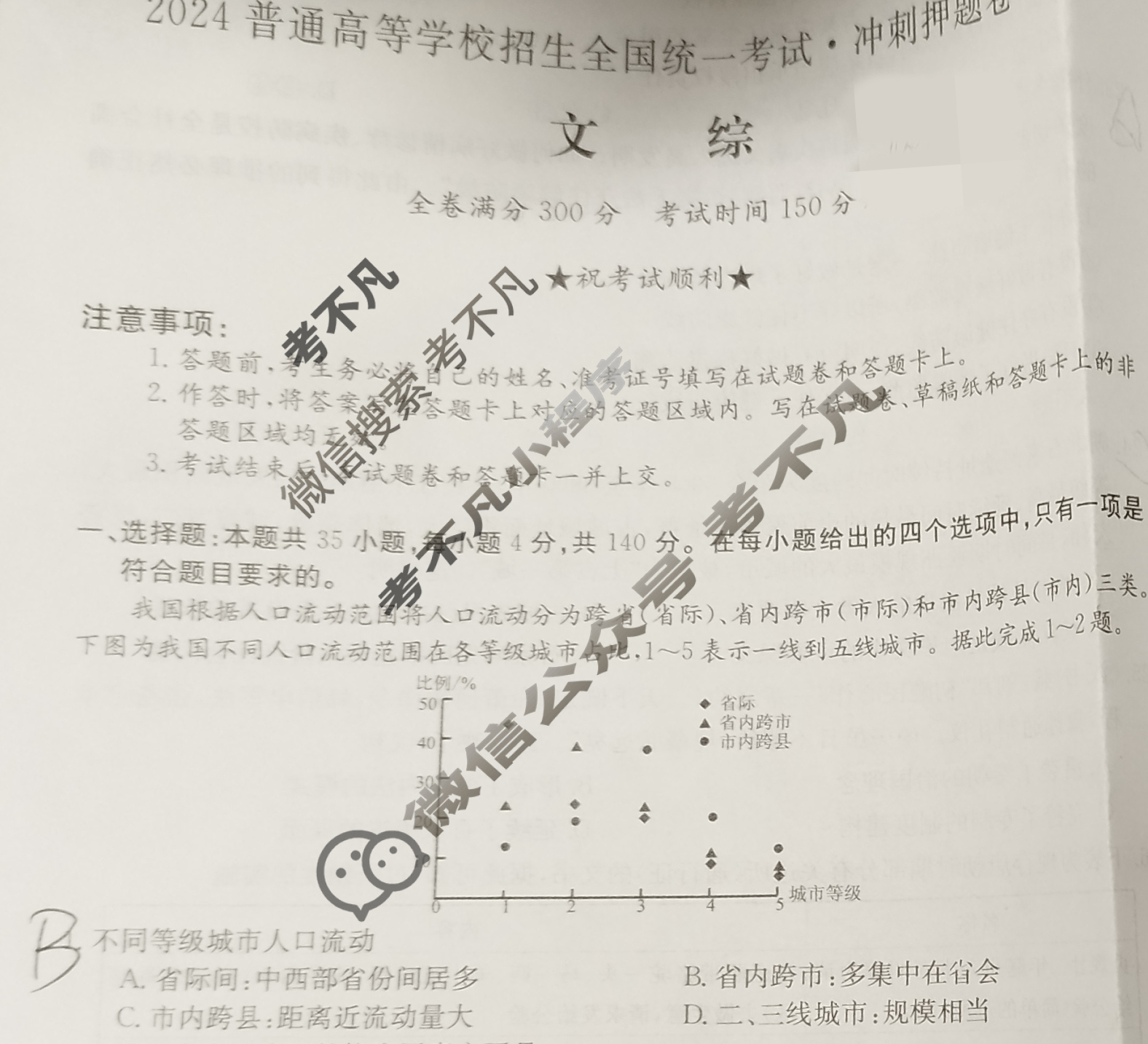 高三2024普通高等学校招生全国统一考试·冲刺押题卷[QG-新教材](六)6文科综合试题