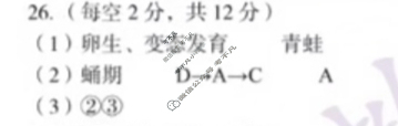 [安徽第一卷]2023-2024学年安徽省八年级教学质量检测六Ⅵ(4月)生物学(苏教版)答案