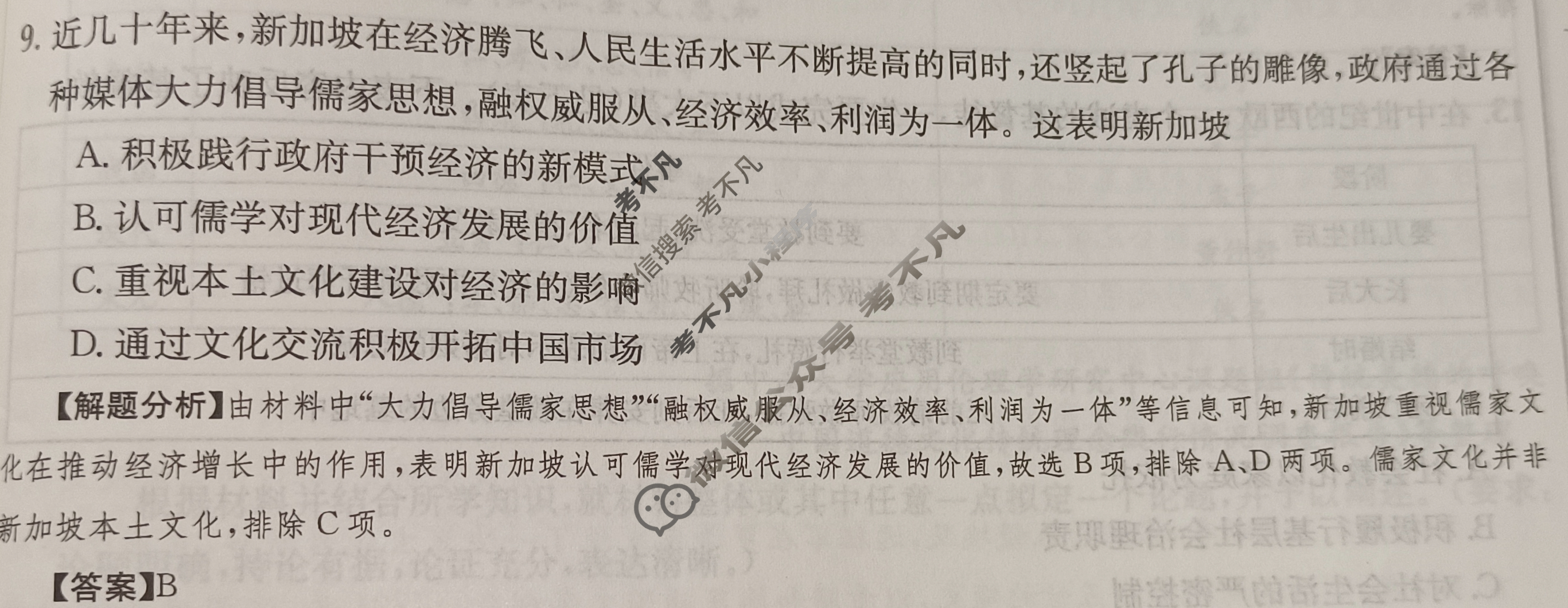 2024年全国100所名校高三单元测试示范卷[24·G3DY(新高考)·历史-R-必考-HUB]历史(十九)19答案