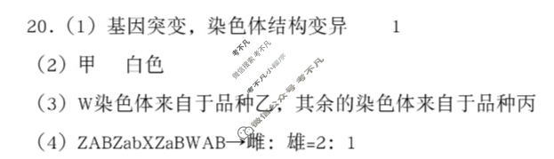 高三2024年高考临门·名师解密卷二[★★]生物X(HN)答案