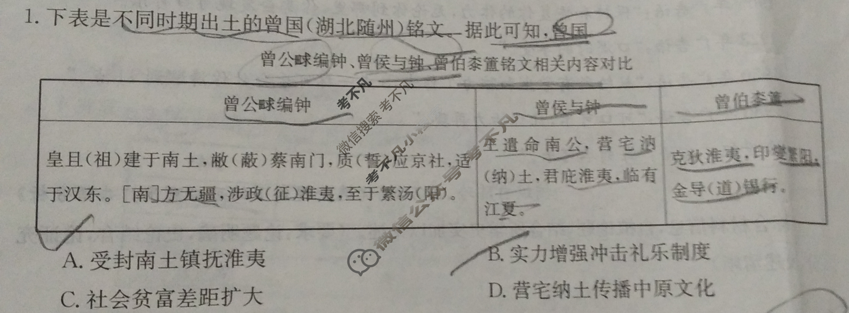高三2024普通高中学业水平选择性考试·冲刺押题卷(三)3历史(新教材-安徽)试题