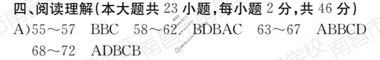 江西省2024届八年级第八次阶段适应性评估[R-PGZX A JX]英语答案