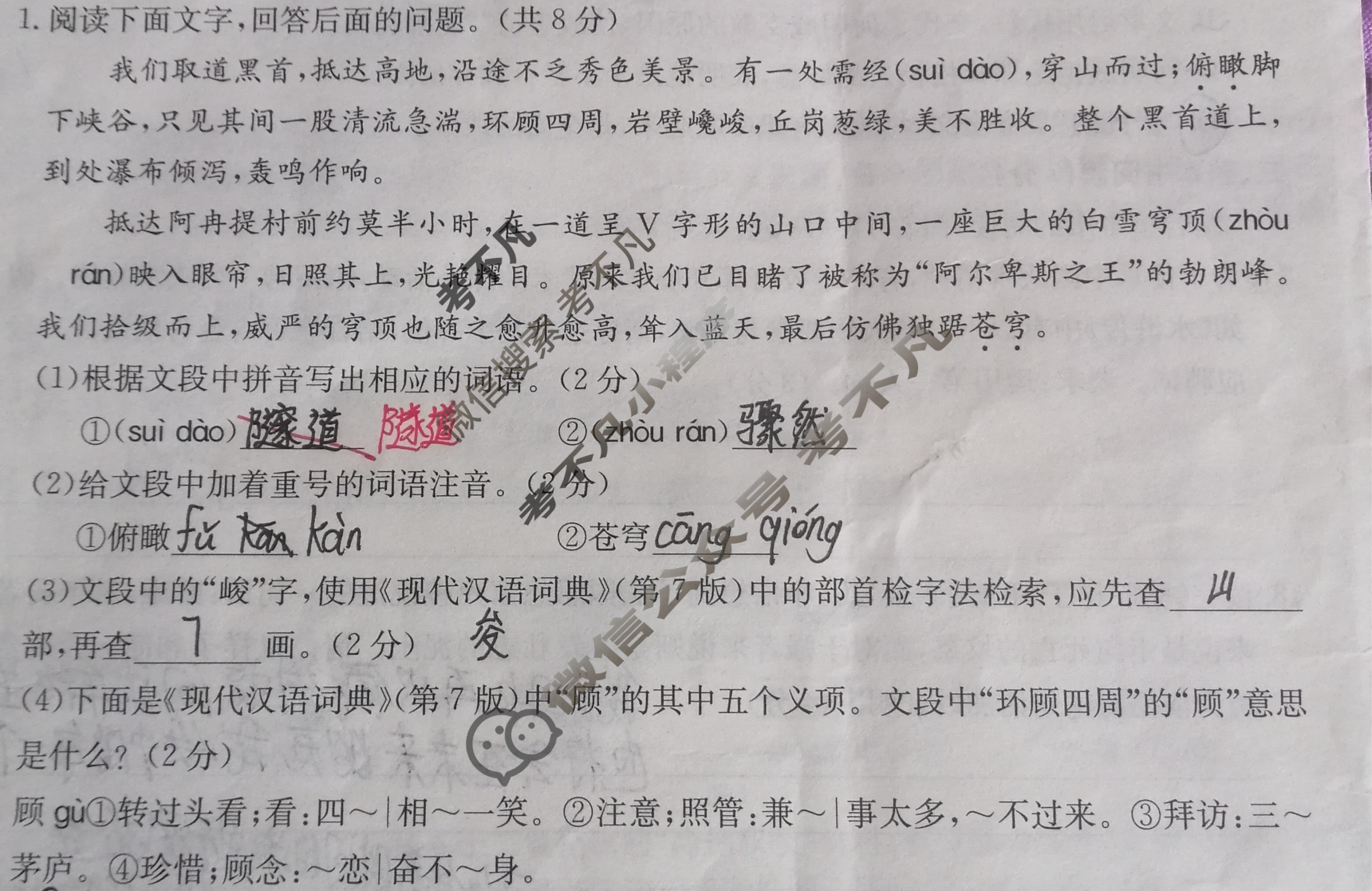 中考2024年河北省初中毕业升学仿真模拟考试(一)1(24-CZ108c)语文试题