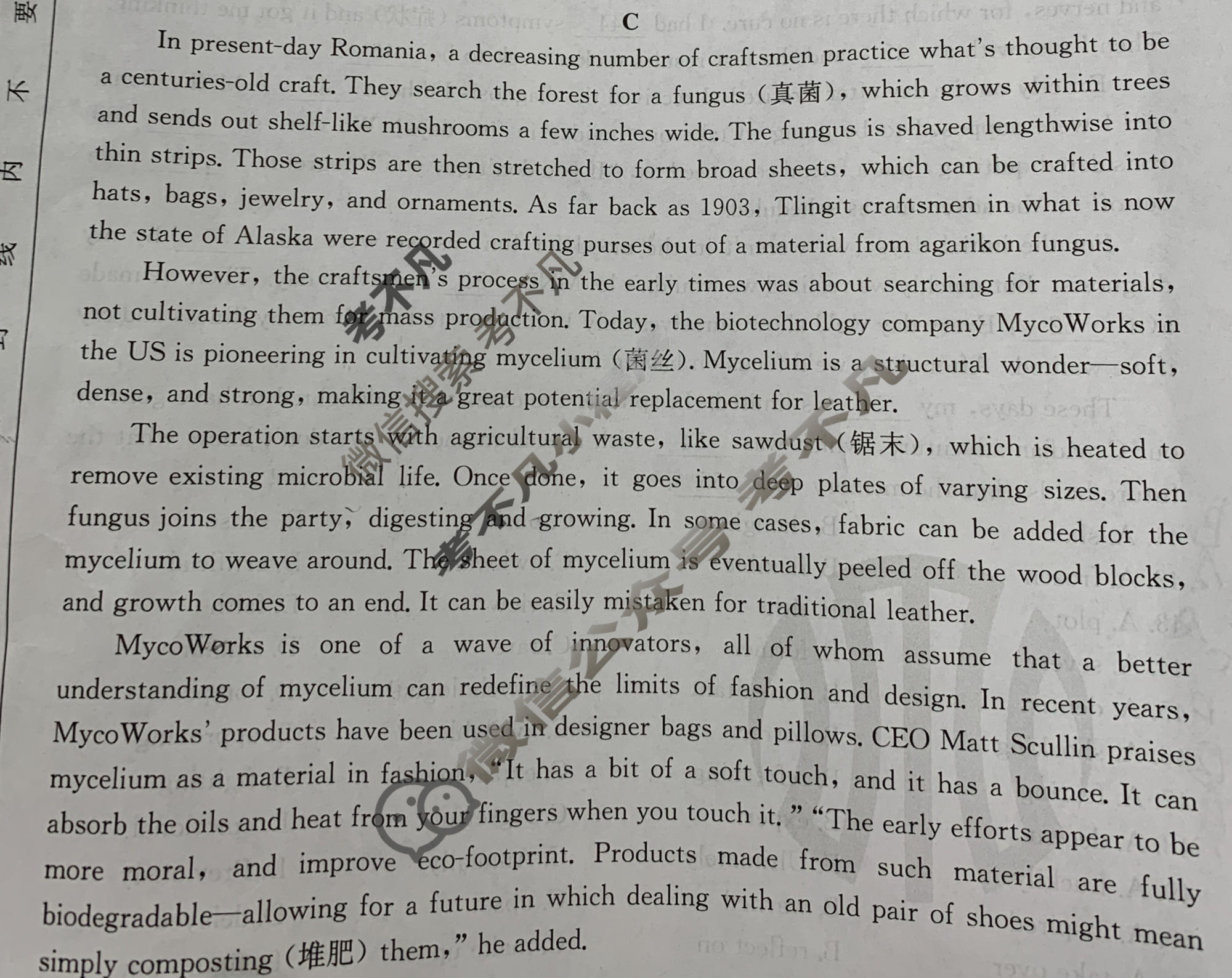 金太阳汉中市普通高中二年级新高考适应性考试(24-587B)英语试题