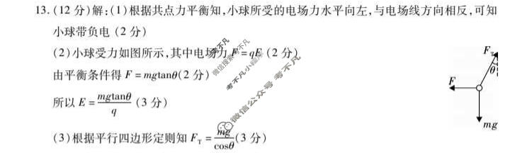 [陕西省]2023-2024学年度高一第二学期阶段性学习效果评估物理(MX)答案