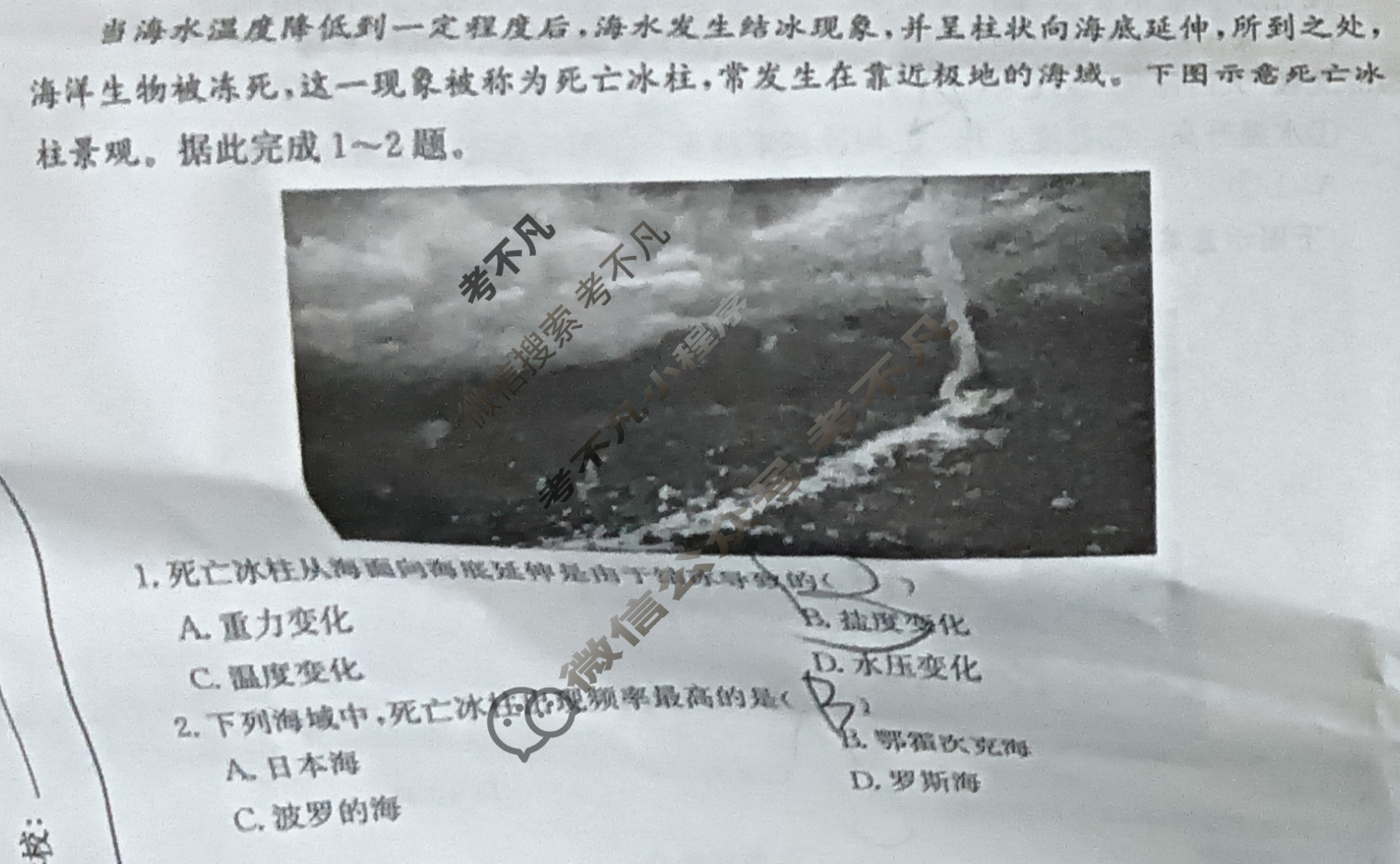 山东高三新高考联合质量测评10月联考(2024.10)地理试题