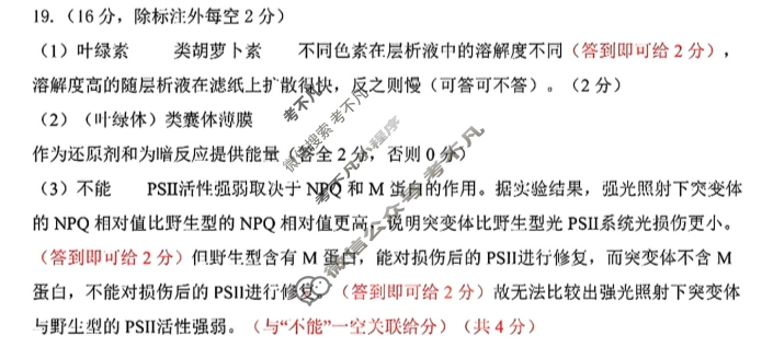 2024年湖北云学部分重点高中联盟高三年级10月联考生物答案