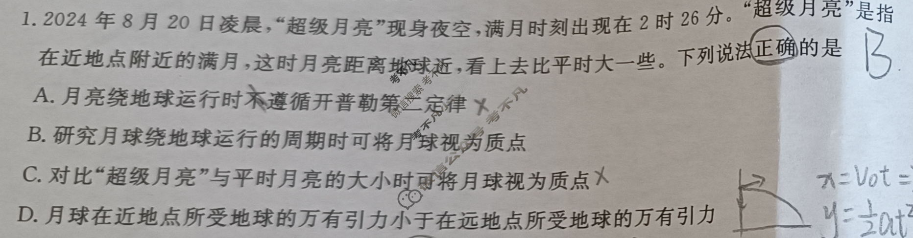 陕西省2025届高三金太阳10月联考(无角标)物理试题