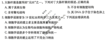 河北金太阳2024年高一年级10月联考(HEB)生物试题
