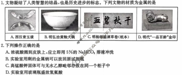 河北金太阳2025届高三年级10月份联考(10.24)化学试题
