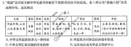 贵州省金太阳2025届高三10月联考(无角标)历史试题
