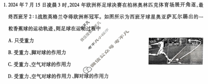 [天一大联考]2024-2025学年(上)南阳六校高一年级期中考试物理试题