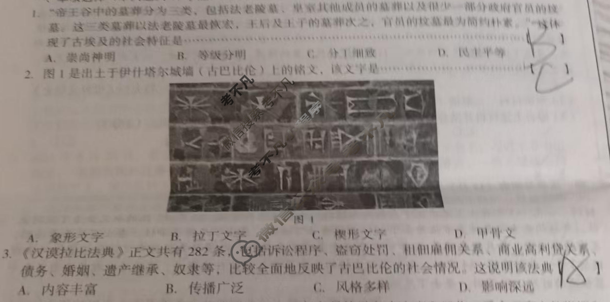 [安徽第一卷]2024-2025学年安徽省九年级教学质量检测二Ⅱ(10月)历史试题