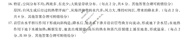 [天一大联考]海南省2024-2025学年高二年级学业水平诊断(一)1地理答案