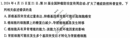 江西省2024-2025学年高二金太阳11月联考(11.14)生物试题