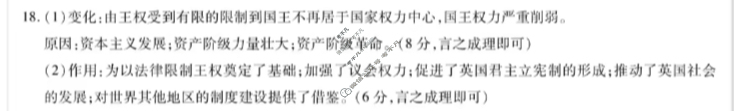 [天一大联考]海南省2024-2025学年高二年级学业水平诊断(一)1历史答案