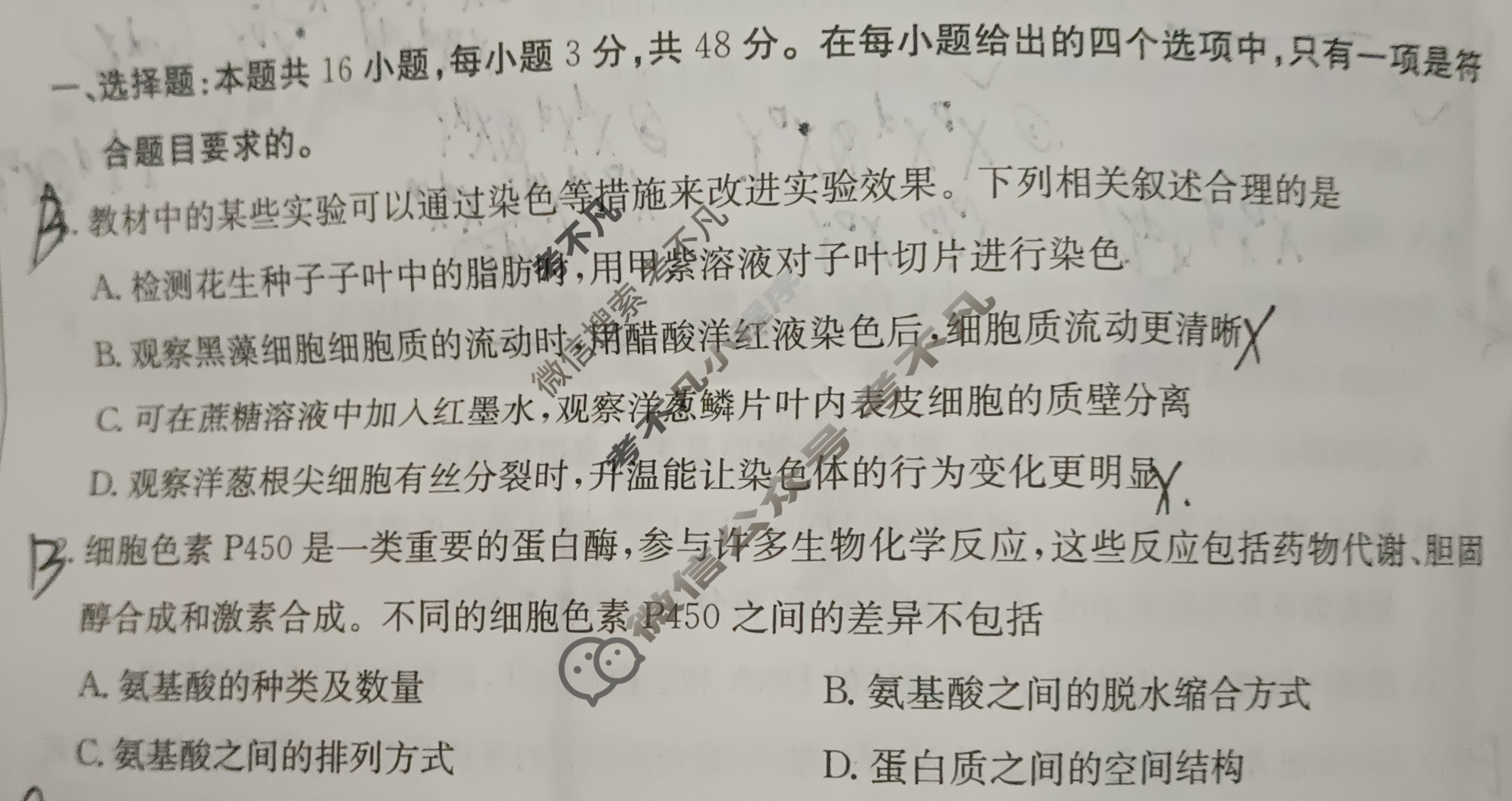 陕西、青海省2025届高三金太阳11月联考(11.16)生物(青海)试题