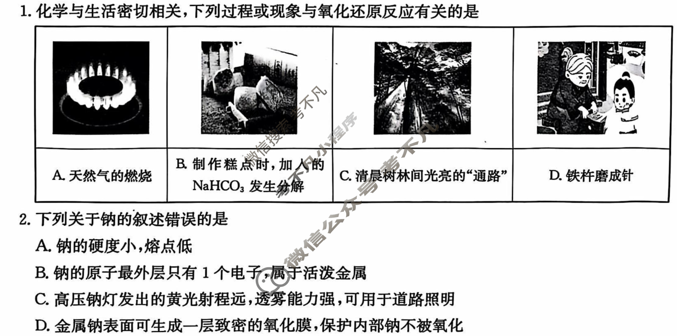 沧衡名校联盟高一年级2024-2025学年上学期期中考试(11月)化学试题