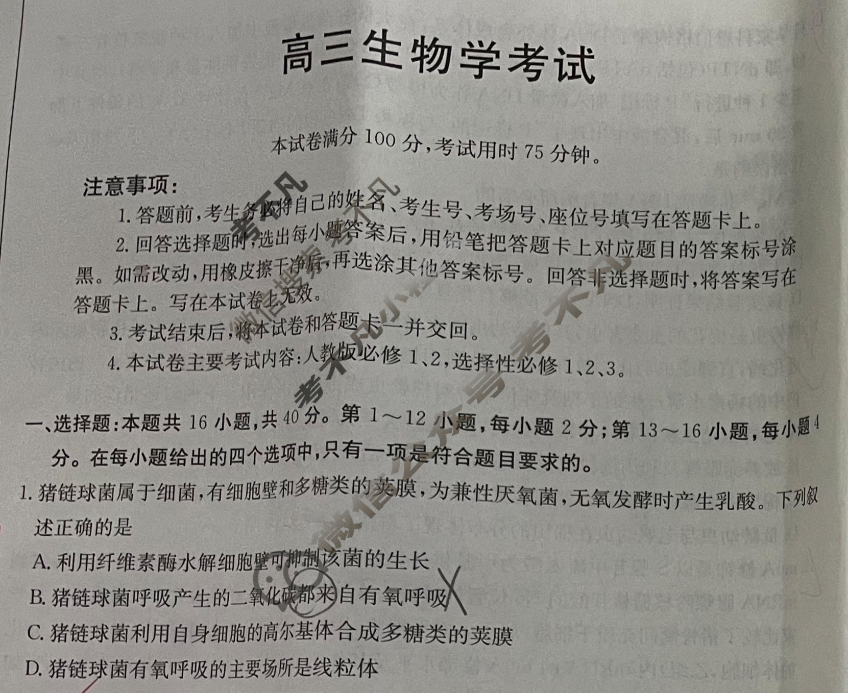 广西2025届高三金太阳11月联考(11.20)生物试题