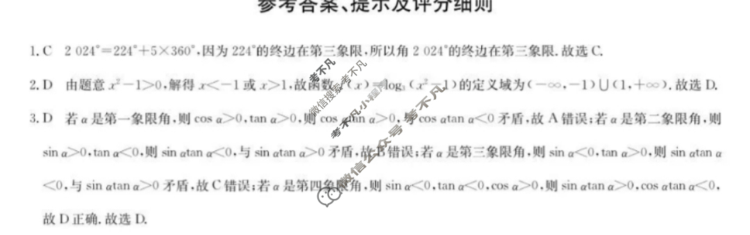 [九师联盟]2024-2025学年洛阳强基联盟高一12月联考数学答案
