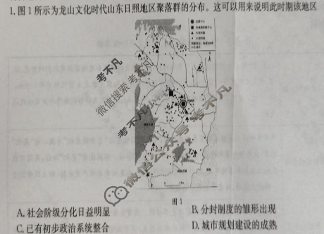 山东金太阳2025届高三12月质量检测(12.18)历史试题