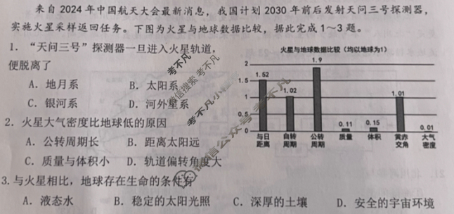 [点石联考]辽宁省2024-2025学年上学期高一期末测试地理试题