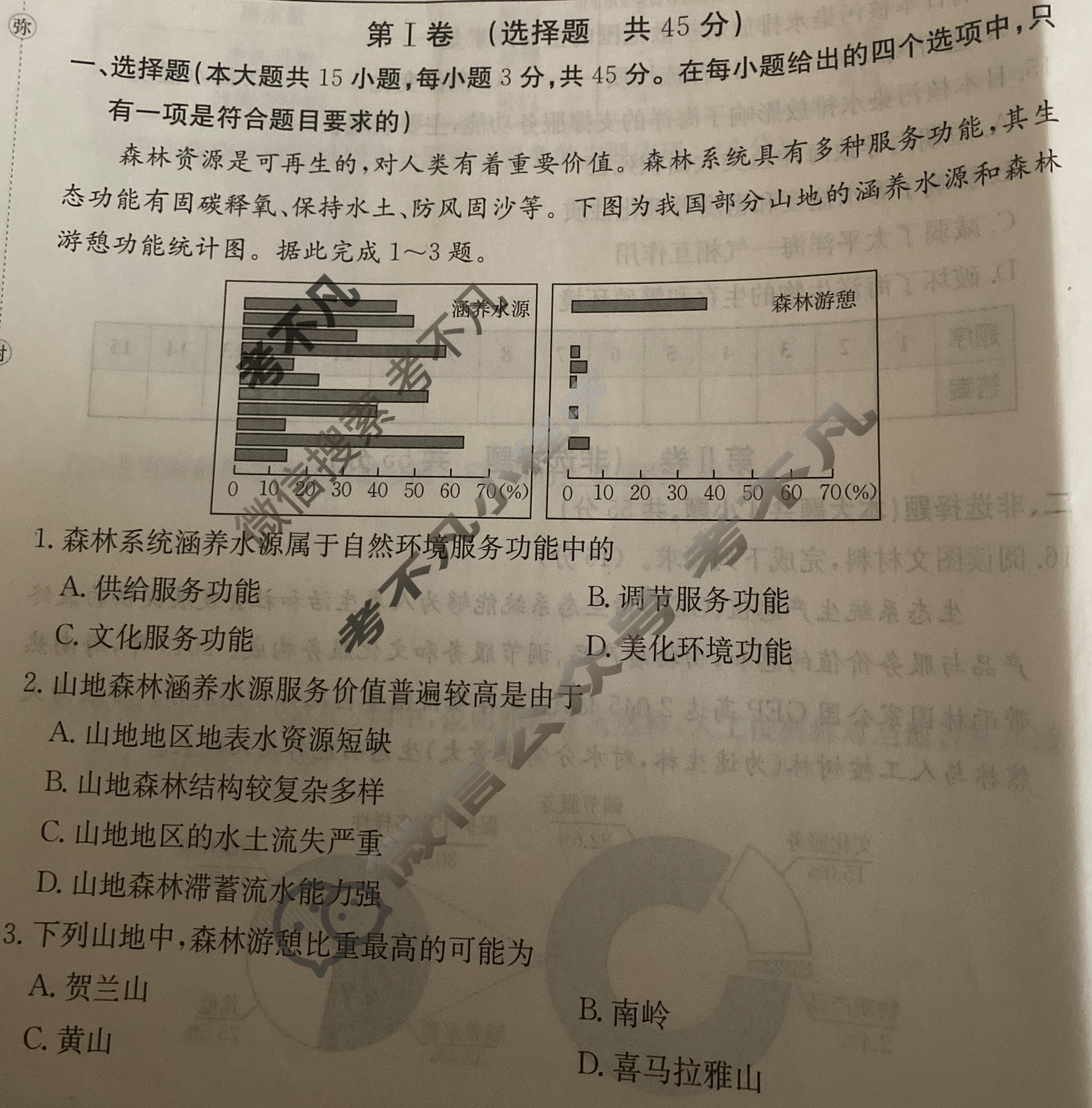 2025年卷行天下全国100所名校单元测试示范卷·地理[25DY·地理-ZTB-选择性必修3-QG](一)1试题
