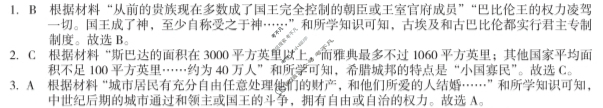 [安徽第一卷]2024-2025学年安徽省九年级教学质量检测四Ⅳ(1月)历史答案