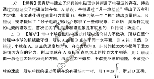 炎德英才(附中版)湖南师大附中2024-2025学年度高二第一学期期末考试物理答案