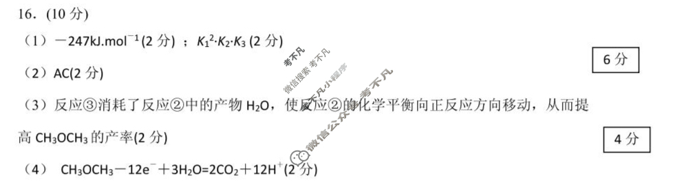 2025年1月葫芦岛市高二普通高中期末考试化学答案
