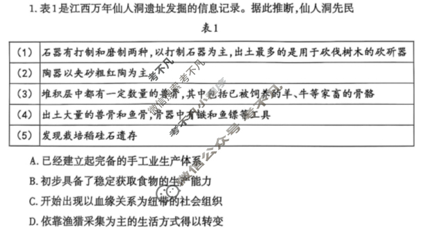 山东省泰安市2024-2025学年高三一轮检测(泰安一模)历史试题
