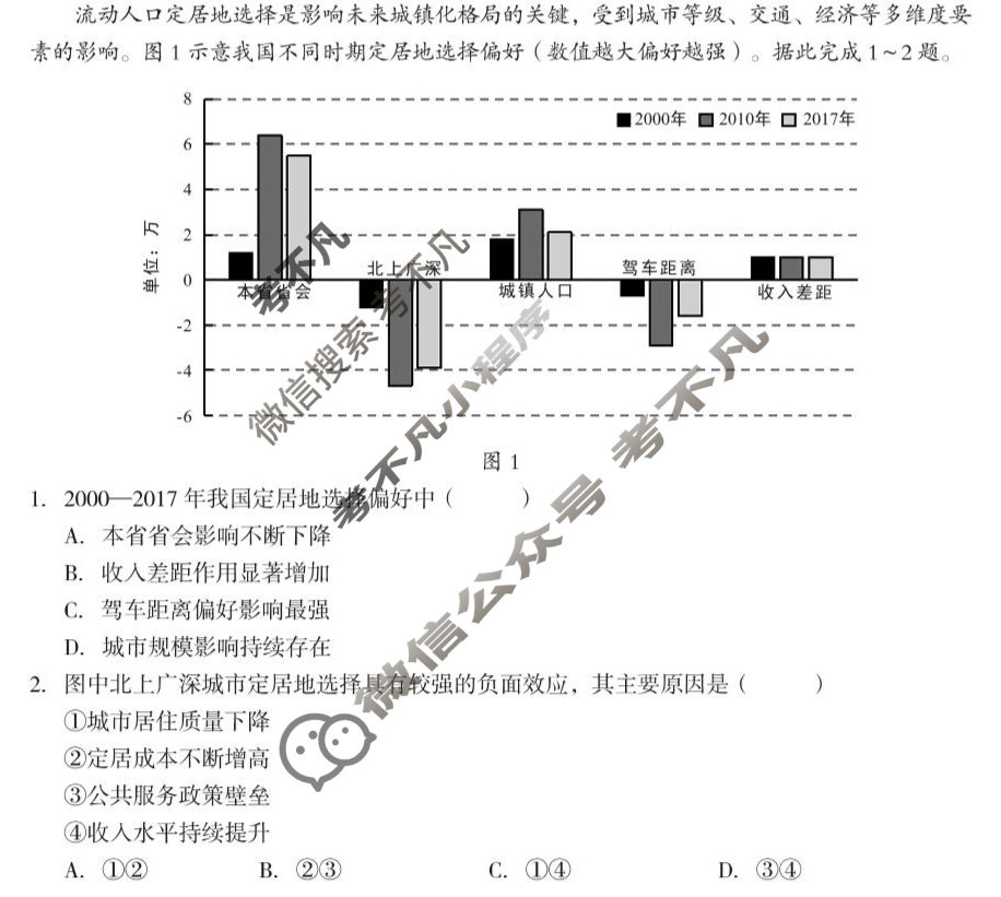 [1号卷]A10联盟2024级高一4月期中考地理(B卷)试题