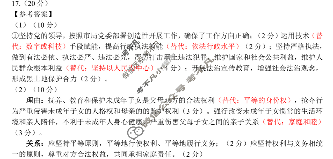 吉林省长春市2025届高三质量监测(四)(长春四模)政治答案