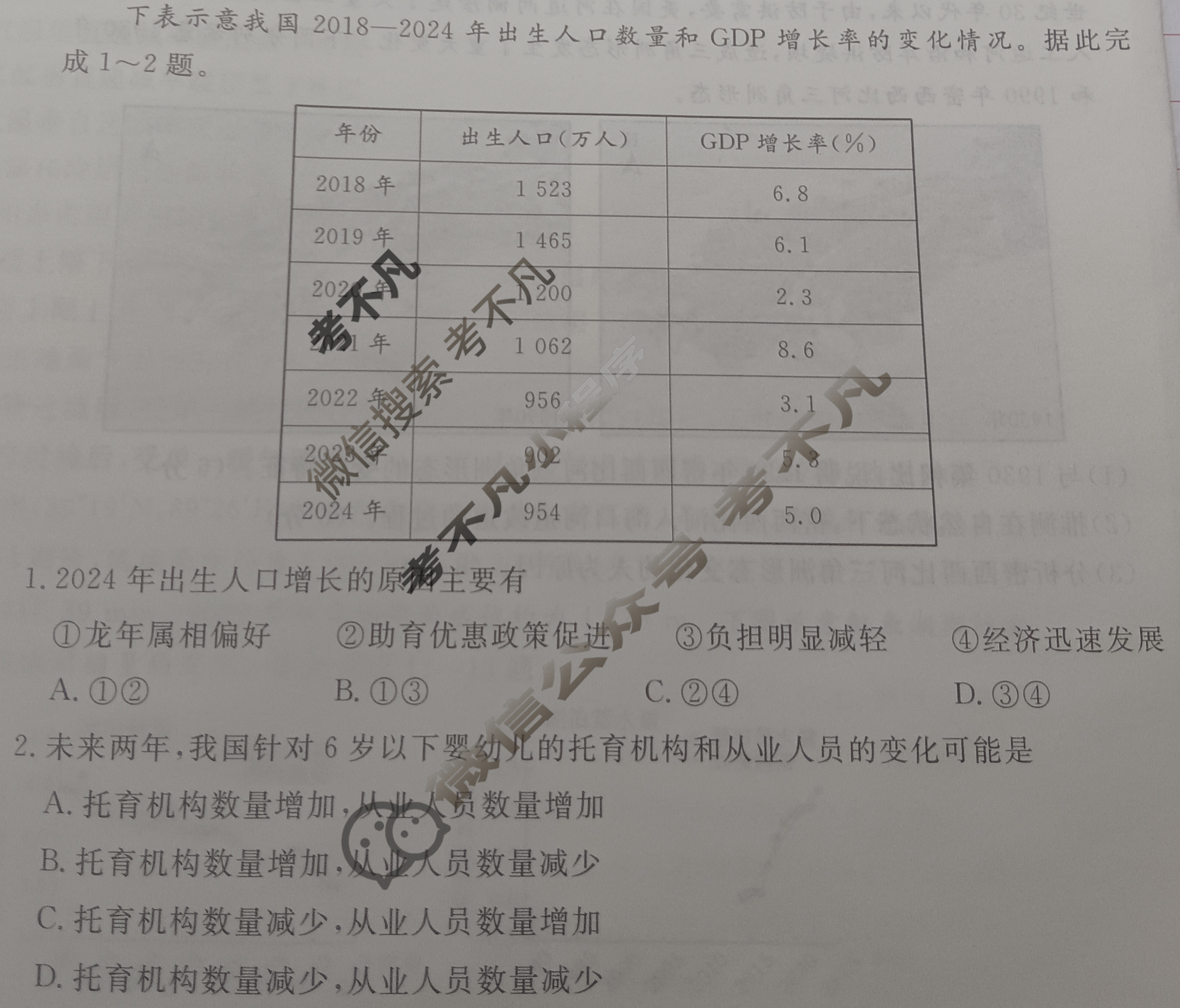 [青桐鸣]2025届普通高等学校招生全国统一考试高考押题联考卷(二)2地理试题