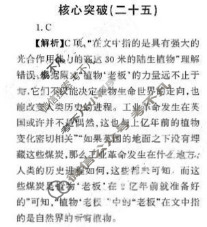 高三2024~2025学年核心突破(二十五)25语文答案