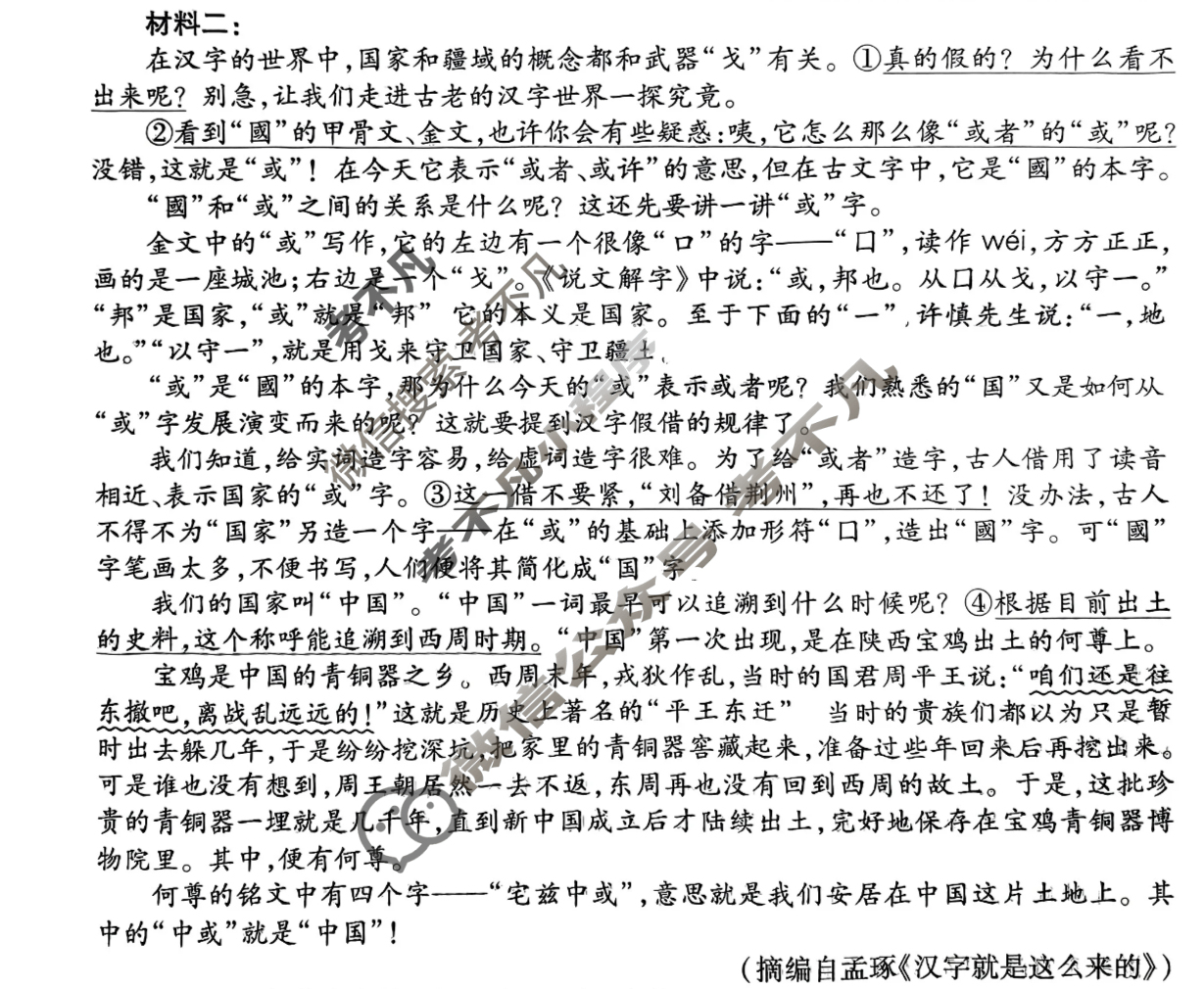[衡水金卷]河南省2025届高三年级5月模拟考语文试题